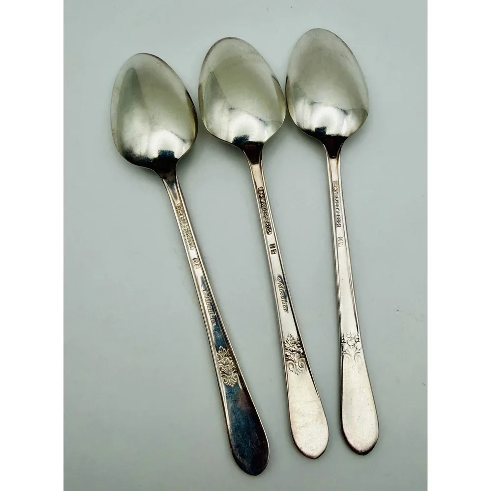 Set of 3 Vintage 1847 Rogers Bros ADORATION Silverplate Teaspoons Spoons 6-1/8
